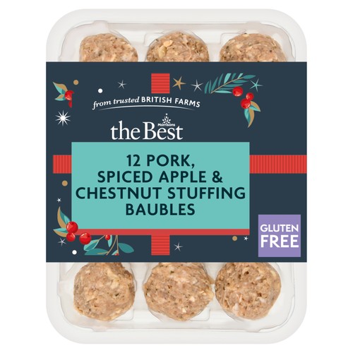 Morrisons The Best 12 Pork, Spiced Apple And Chestnut Stuffing Baubles 336g