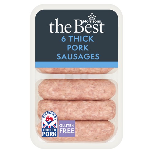 Morrisons the best 6 thick pork sausages