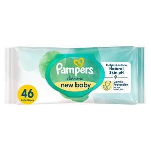 Pampers Harmonie New Baby Wipes Plastic Free 46 per pack