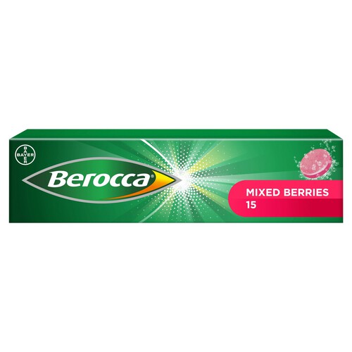 Berocca Energy Food Supplement Mixed Berry Effervescent Tablets