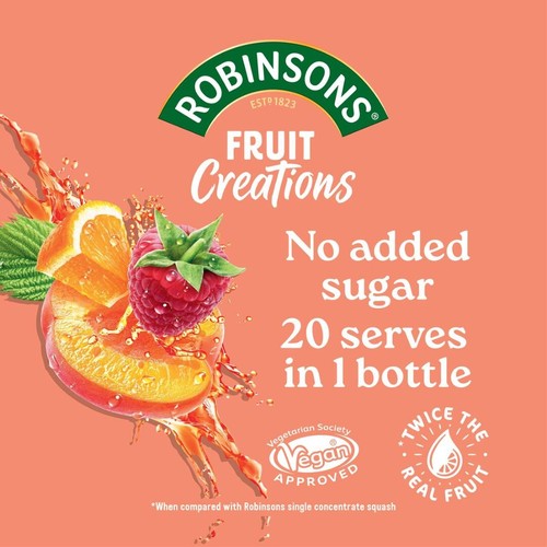Robinsons Fruit Creations Peach & Raspberry Squash 