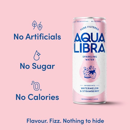 Aqua Libra Watermelon & Strawberry Sparkling Water  4 x 330ml