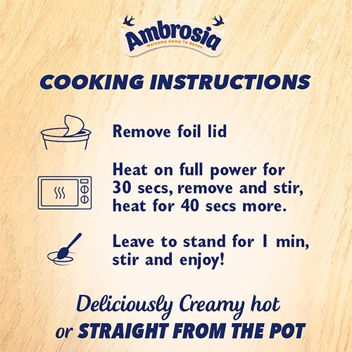 Ambrosia Ready to Eat Porridge Oat Cereal Pot Golden Syrup 210g