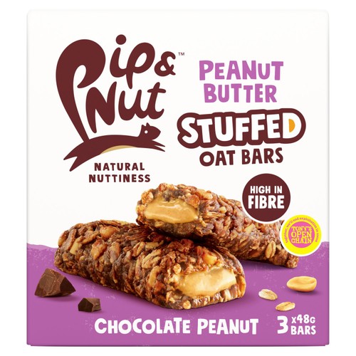 Pip & Nut Chocolate Peanut Butter Stuffed Oat Bars 3 x 48g