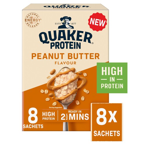 Quaker High Protein Peanut Butter Porridge Sachets Oat So Simple 