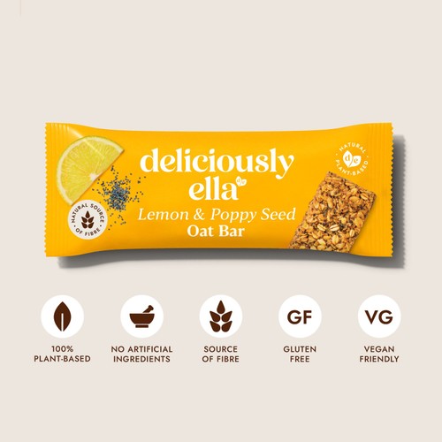 Deliciously Ella Lemon & Poppy Seed Oat Bars Multipack 3x50g