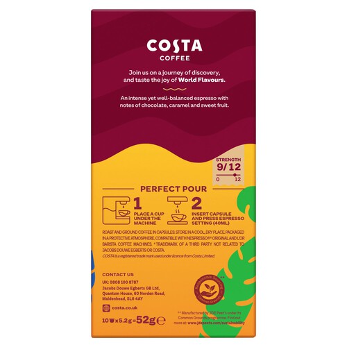 Costa Coffee Colombian Espresso Capsules 