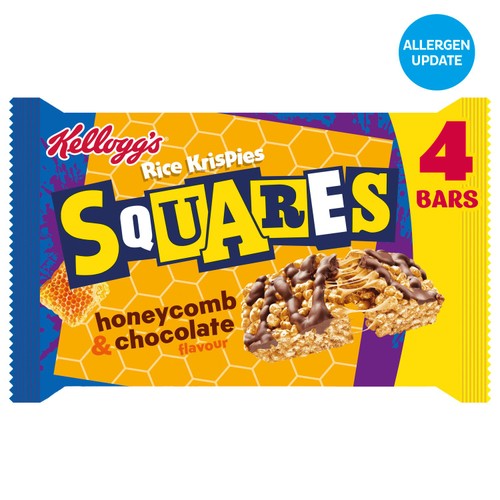 Kellogg's Rice Krispies Squares Honeycomb & Chocolate Cereal Bars 4x33g