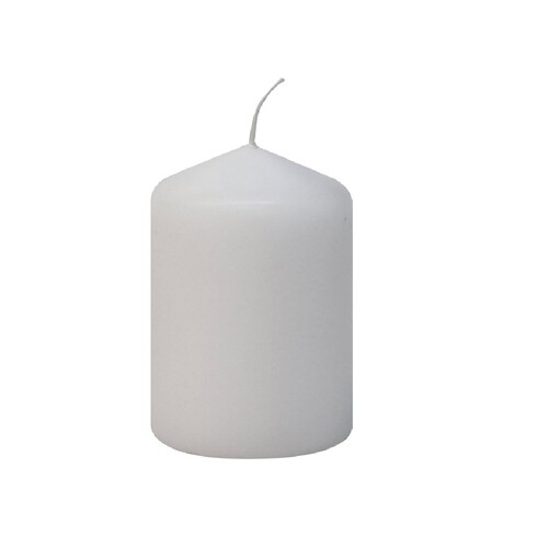 Nutmeg White Pillar Candle Small