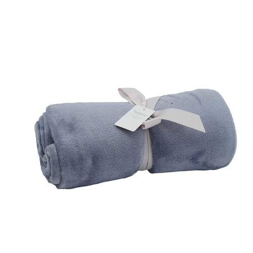 Nutmeg Home Blue Fleece Throw