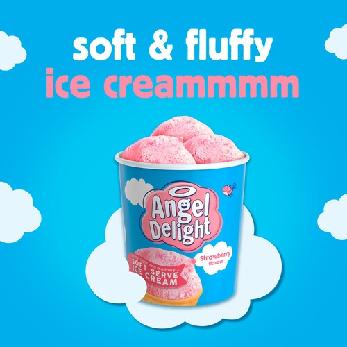 Angel Delight Strawberry Soft Serve Ice Cream Tub