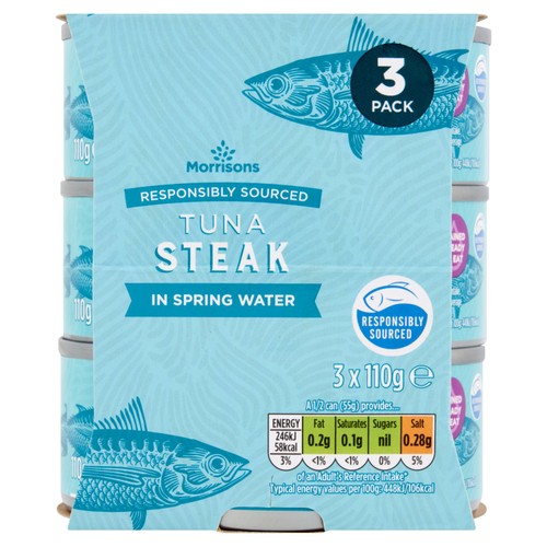 Morrisons no drain tuna steak in a little spring water