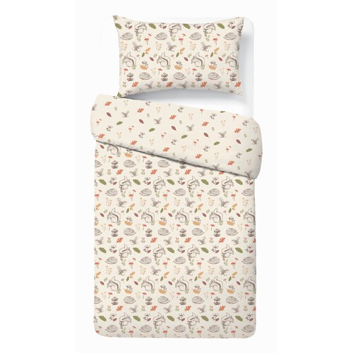 Nutmeg Easy Care Woodland Forage Duvet Set Single