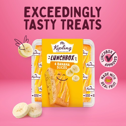 Mr Kipling Lunchbox Banana Cake Slices 4 Pack