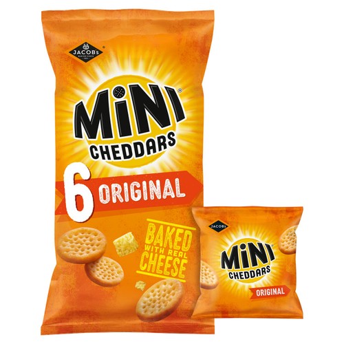 Jacob's Mini Cheddars Original Multipack Baked Snacks Multipack 6 x 23g
