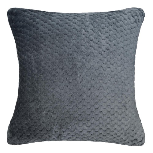 Morrisons Diamond Fleece Cushion 2 Pcs Pack With Zipper Grey
