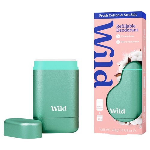 Wild Aqua Case And Fresh Cotton & Sea Salt Deodorant Starter Pack 