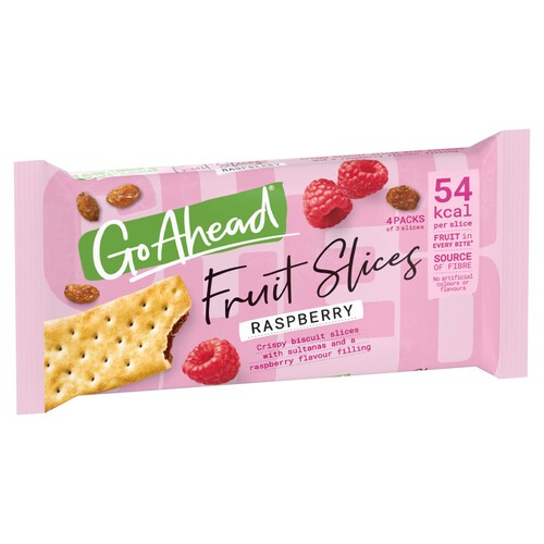 Go Ahead Raspberry Crispy Fruit Slices Snack Bars 4 Pack Multipack 