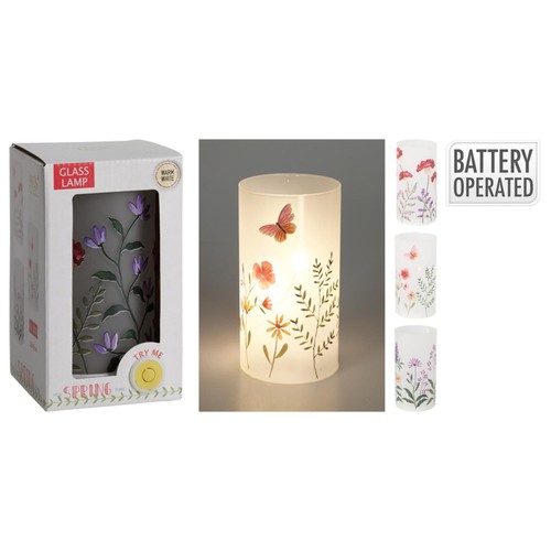 Koopman Glass Led Tube Lamp With Flower Design