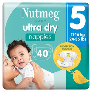 Nutmeg Ultra Dry Nappies Size 5 x 40 Pack