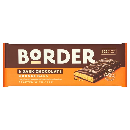 Border Dark Chocolate & Orange 6 Biscuit Bars