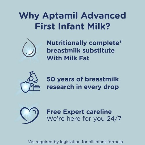Aptamil Advanced 1 First Baby Milk Formula Liquid Ready to Feed from Birth