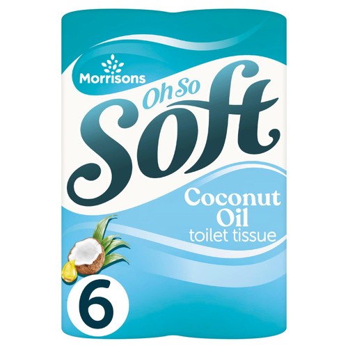 Morrisons Oh So Soft Coconut Oil Toilet Tissue 6 Longer Rolls