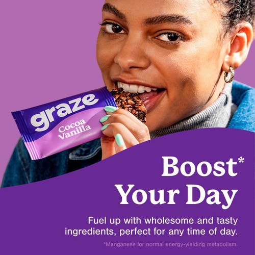 Graze Cocoa & Vanilla Oat Boost Flapjack Snack Bars 4 x 30g