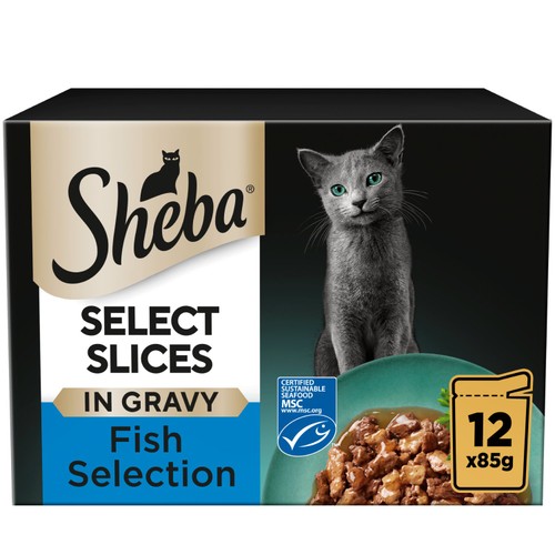 Sheba Select Slices Cat Food Pouches Fish In Gravy