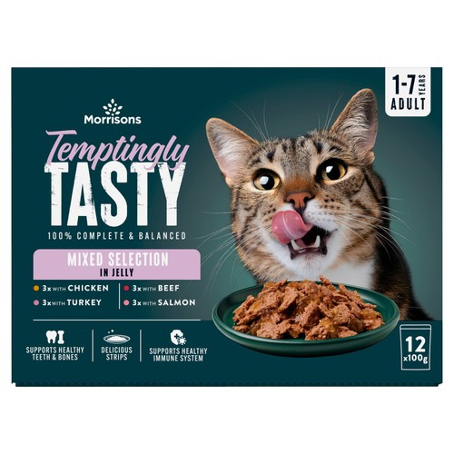 Morrisons Temptingly Tasty Cat Mixed Selection In Jelly 12 x 100g