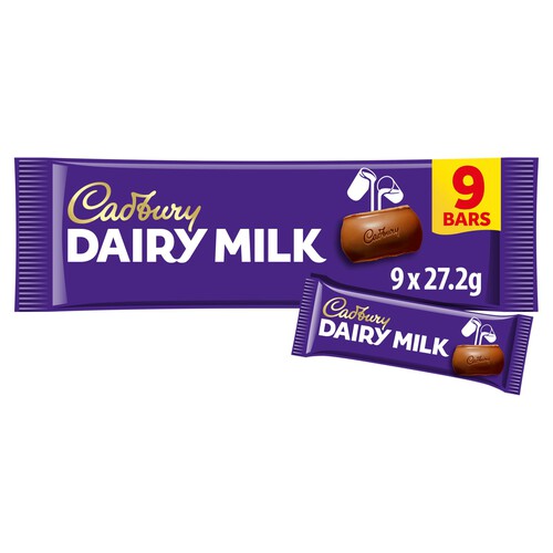 Cadbury Dairy Milk Chocolate Bar 9 Pack Multipack 