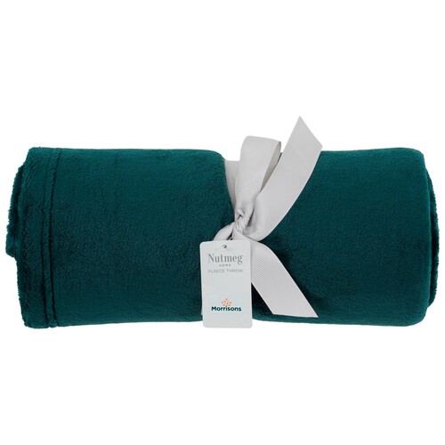 Nutmeg Home Forest Green Fleece Throw