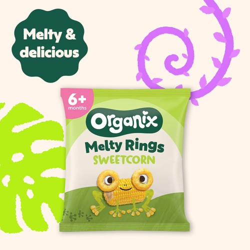 Organix Melty Sweetcorn Rings Organic Baby Finger Food Snack