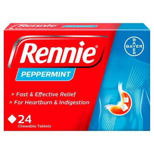 Rennie Peppermint Heartburn & Indigestion Chewable Tablets