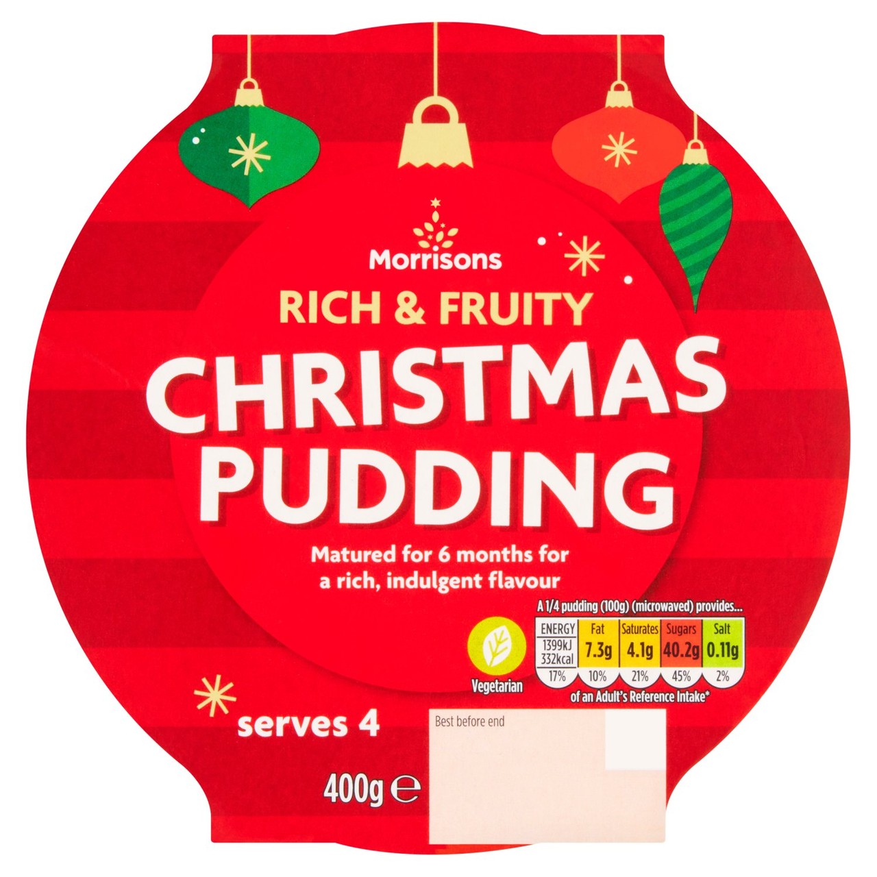 Morrisons Rich & Fruity Christmas Pudding Serves 4