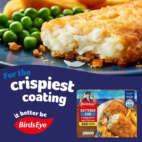 Birds Eye 4 Battered Cod Fish Fillets