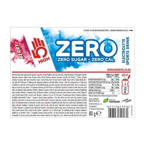 High5 Zero Electrolyte Sports Drink Berry 20 Tablets