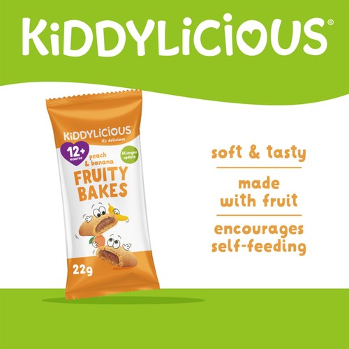 Kiddylicious Peach & Banana Fruity Bakes Baby Snacks 