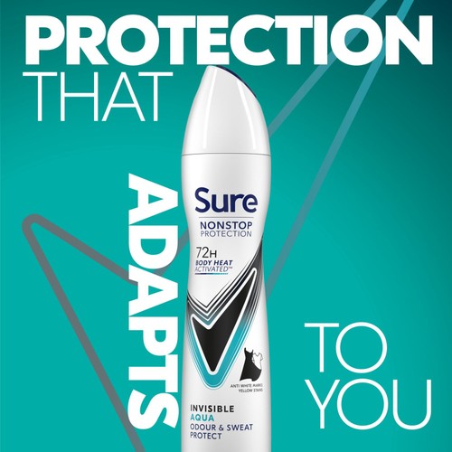 Sure Antiperspirant Deodorant Nonstop Protection Invisible Aqua