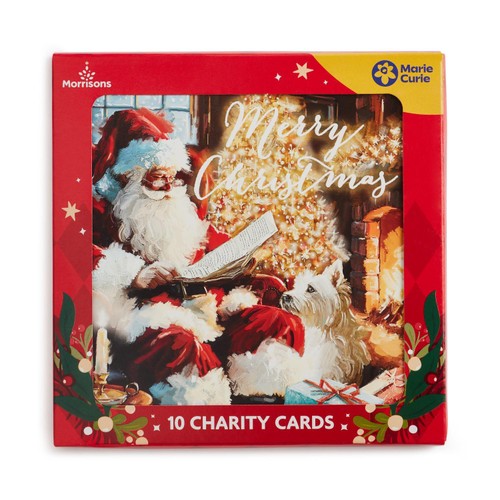 Morrisons Traditional Santa Square Cards 10 Pack