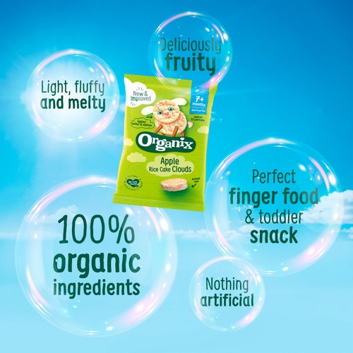 Organix Apple Rice Cake Clouds Multipack 4X18G