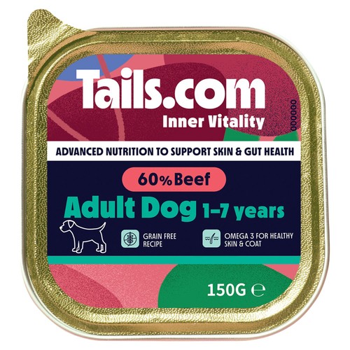 Tails.Com Inner Vitality Adult Beef Tray 150g