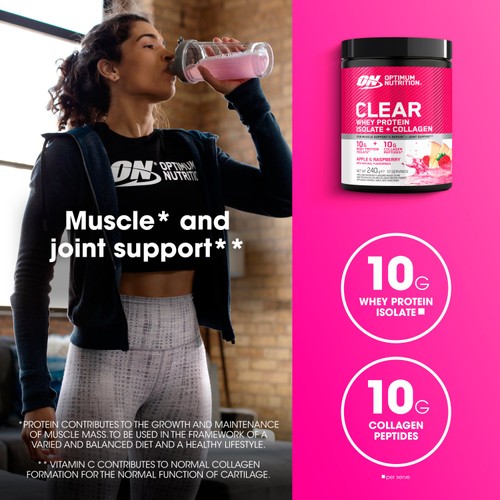 Optimum Nutrition Clear Whey & Collagen Apple & Raspberry 240G