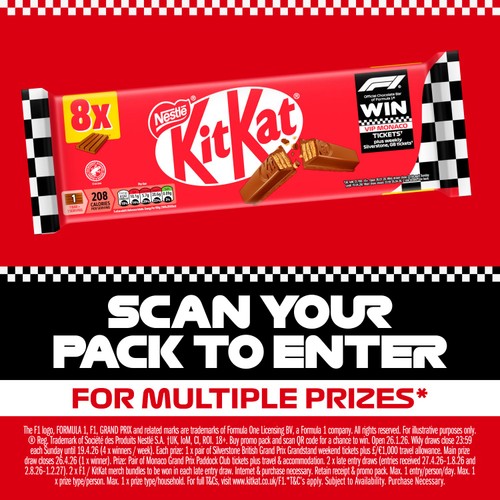 KitKat 4 Finger Milk Chocolate Bar Multipack 8x41.5g
