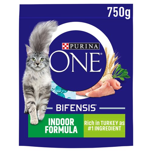 Purina ONE Indoor Cat Adult Dry Cat Food Rich In Turkey 750g