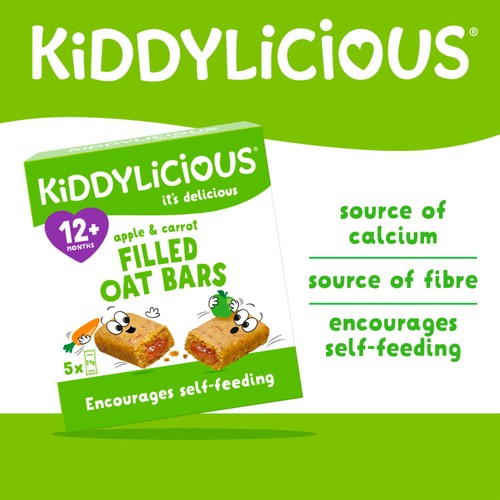 Kiddylicious Apple & Carrot Filled Oat Bars 12+ Months 5 x 21g (105g)