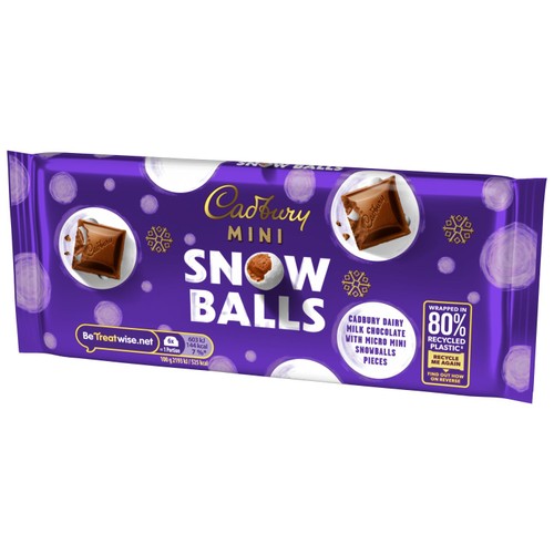 Cadbury Dairy Milk Mini Snowballs Chocolate Bar 110g