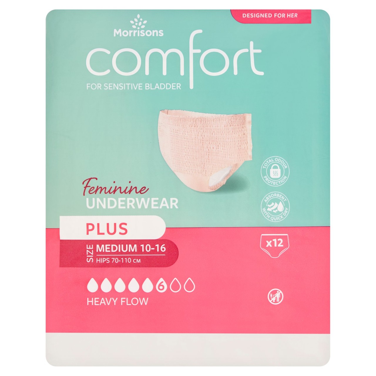 Morrisons Incontinence Discreet Comfort Fit Underwear Medium