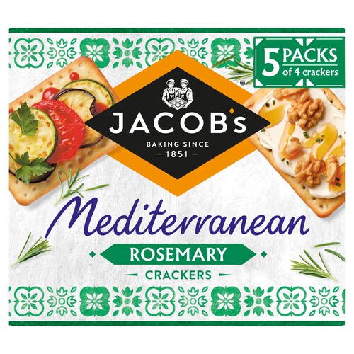 Jacob's Mediterranean Rosemary Crackers 5 Pack Multipack 