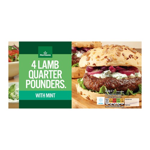 Morrisons 4 Minted Lamb Quarter Pounders 454g